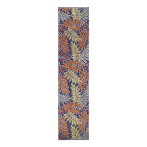 Nourison Aloha 27x96&quot Polypropylene Fabric Area Rug in Blue/Navy/Multicolor