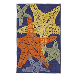 Nourison Aloha 2'8&quot x 4' Fabric Blue Multicolor Indoor/Outdoor Area Rug