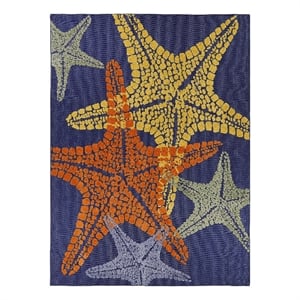 Nourison Aloha 7'10&quot x 10'6&quot Fabric Blue Multicolor Outdoor Rug