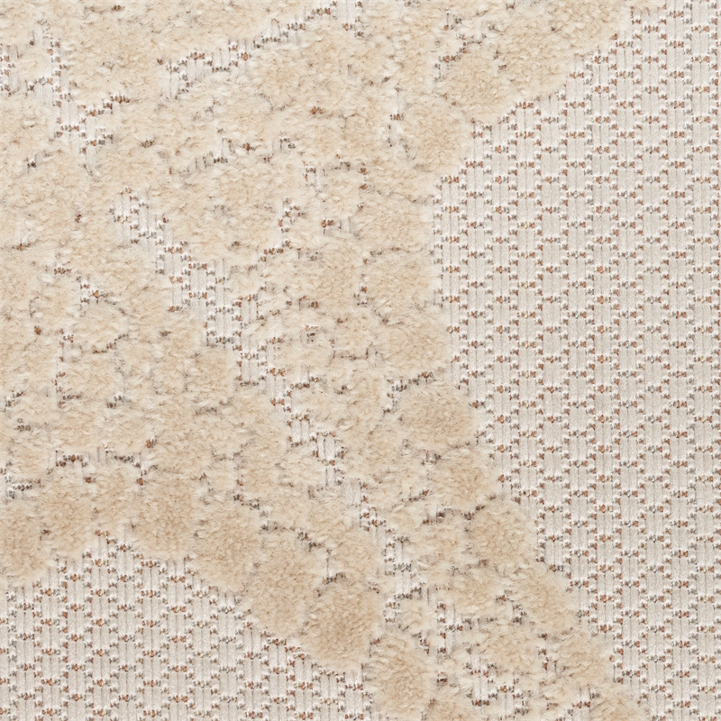 Nourison Aloha 2' x 6' Fabric Ivory/ Cream Multicolor Outdoor Rug