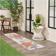 Nourison Aloha 2' x 6' Fabric Ivory/ Cream Multicolor Outdoor Rug