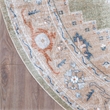 Astra Machine Washable 8' Round  Fabric Sage Green Multicolor Vintage Indoor Rug