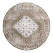 Astra Machine Washable 8' Round  Fabric Sage Green Multicolor Vintage Indoor Rug