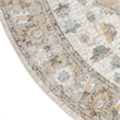 Astra Machine Washable 5' Round Fabric Silver Gray Vintage Indoor Rug