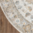 Astra Machine Washable 5' Round Fabric Silver Gray Vintage Indoor Rug