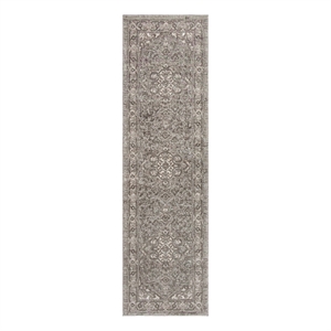 Nourison Concerto 8' Runner Gray Fabric Vintage Area Rug (8' Runner)