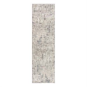 Nourison Concerto 8' Runner Ivory Blue Gray Fabric Modern Area Rug (8' Runner)