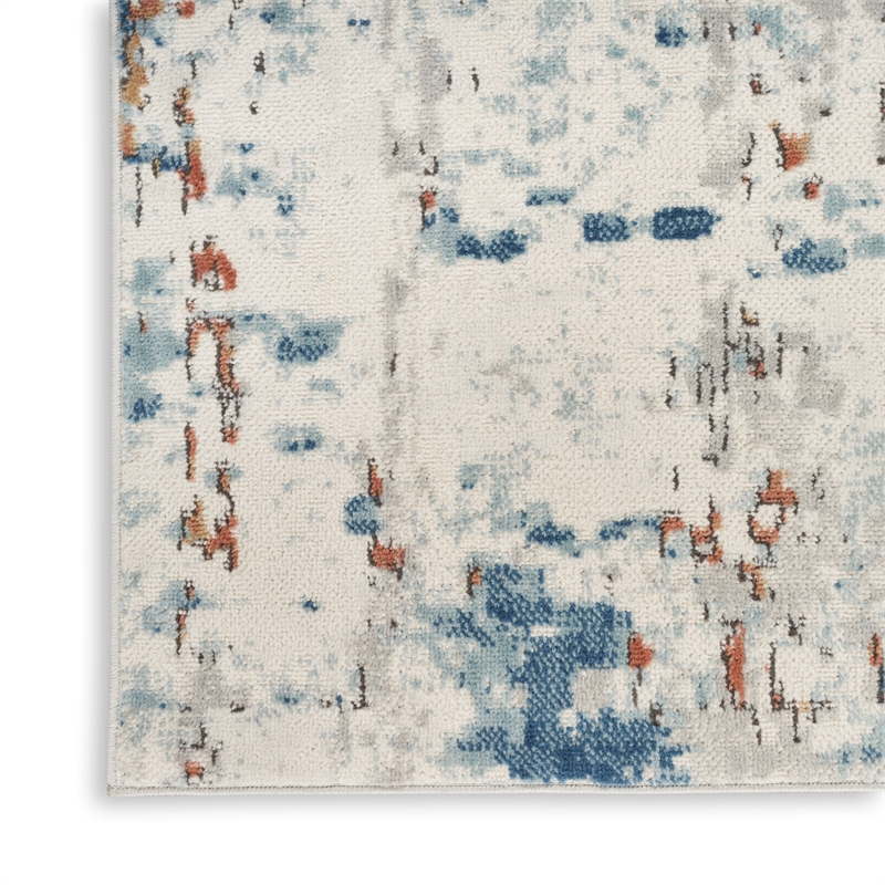 Nourison Concerto 5' x 7' Beige Blue Rust Fabric Modern Area Rug (5' x 7')