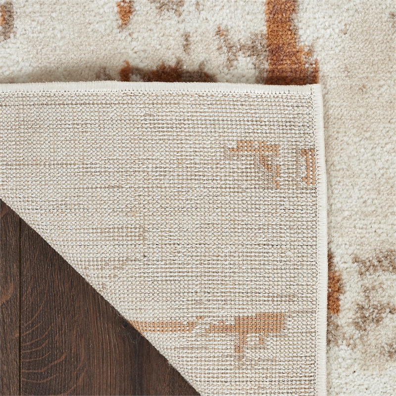 Nourison Concerto 8' Runner Ivory Rust Fabric Modern Area Rug (8' Runner)