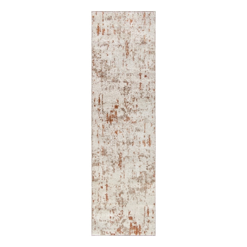 Nourison Concerto 8' Runner Ivory Rust Fabric Modern Area Rug (8' Runner)