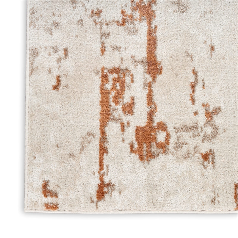 Nourison Concerto 4' x 6' Ivory Rust Fabric Modern Area Rug (4' x 6')