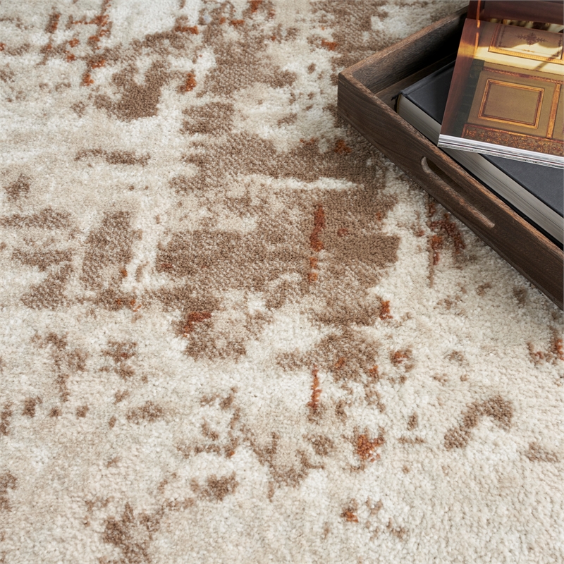 Nourison Concerto 4' x 6' Ivory Rust Fabric Modern Area Rug (4' x 6')