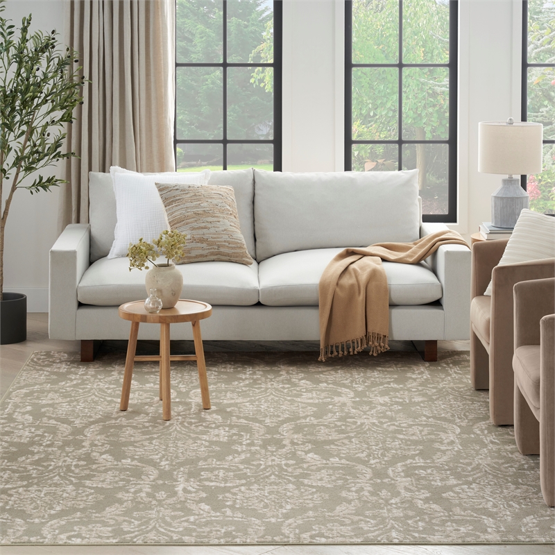 Nourison Jubilant 8' x 10' Olive Fabric Vintage Area Rug (8' x 10')