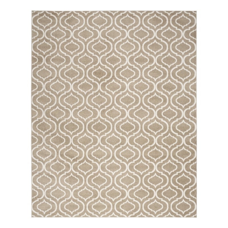 Nourison Jubilant 94x118&quot Indoor Transitional Polypropylene Fabric Rug in Taupe