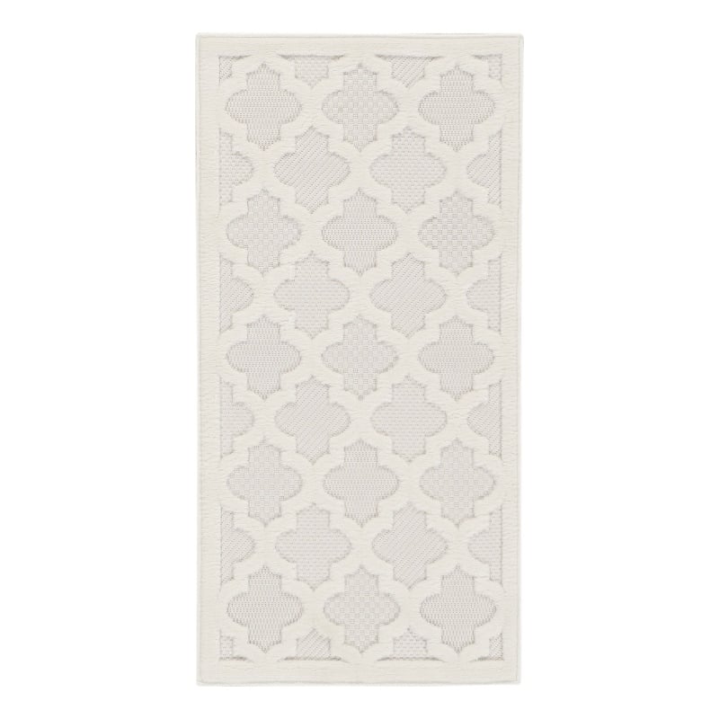 Nourison Easy Care 2' x 4' Ivory White Fabric Modern Area Rug (2' x 4')