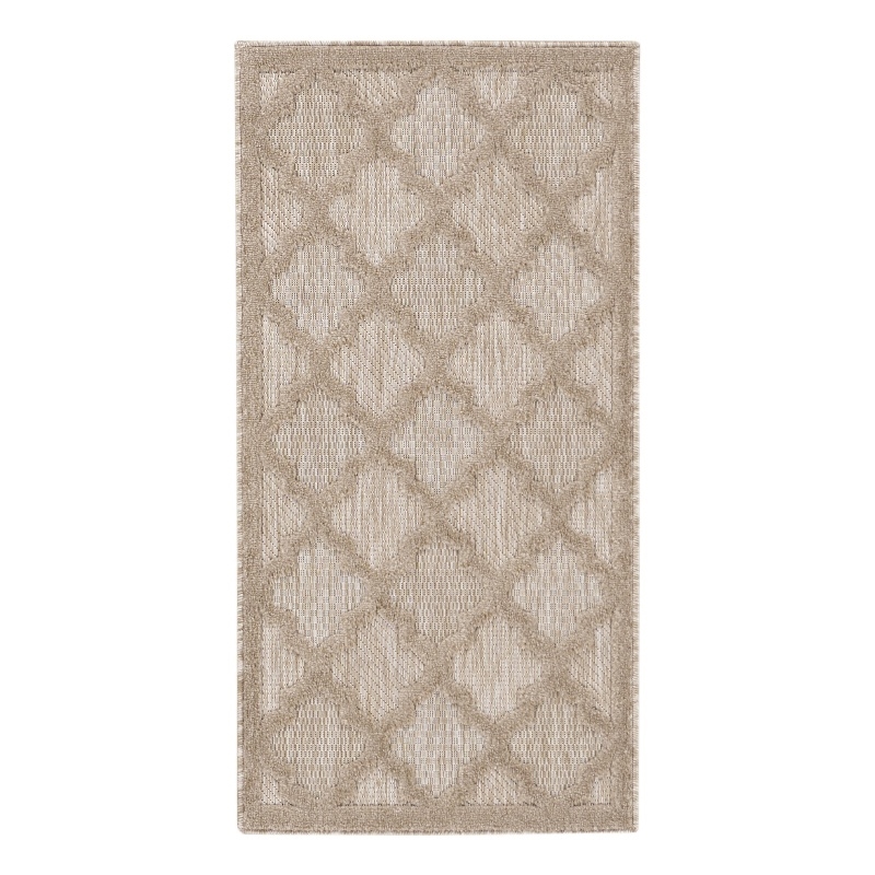 Nourison Easy Care 2' x 4' Natural Beige Fabric Modern Area Rug (2' x 4')