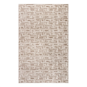 Nourison Serenity Home 47x71&quot Indoor Transitional Fabric Rug in Mocha/Ivory