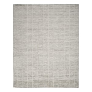 Nourison Serenity Home 94x118&quot Indoor Contemporary Fabric Rug in Light Gray