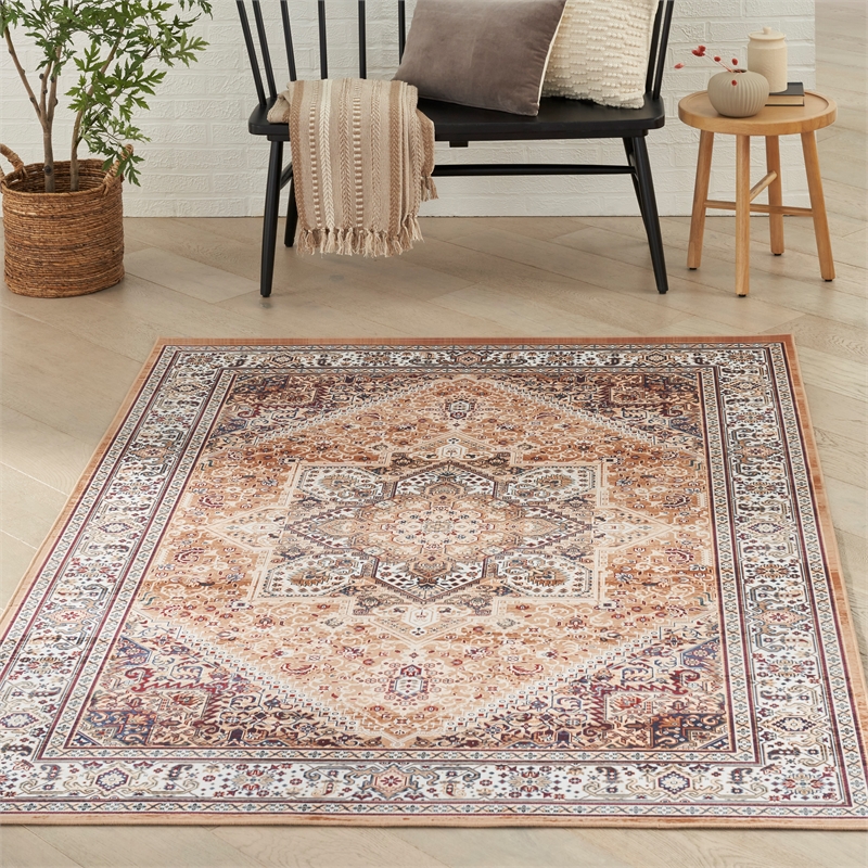 Nourison Vintage Home 5' x 7' Fabric Gold Bohemian Indoor Rug