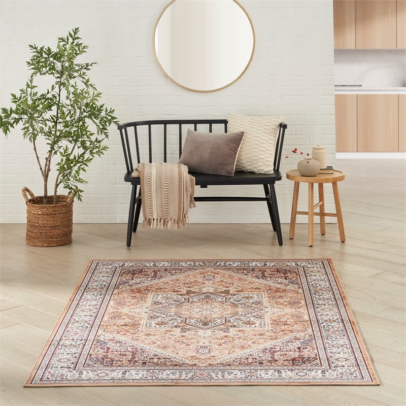 Nourison Vintage Home 5' x 7' Fabric Gold Bohemian Indoor Rug