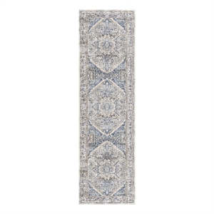 nourison vintage home 2'2&quot x 7'6 fabric beige blue bohemian indoor rug