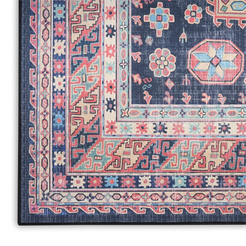 Nourison Vintage Home 5' x 7' Fabric Navy Blue Bohemian Indoor Rug