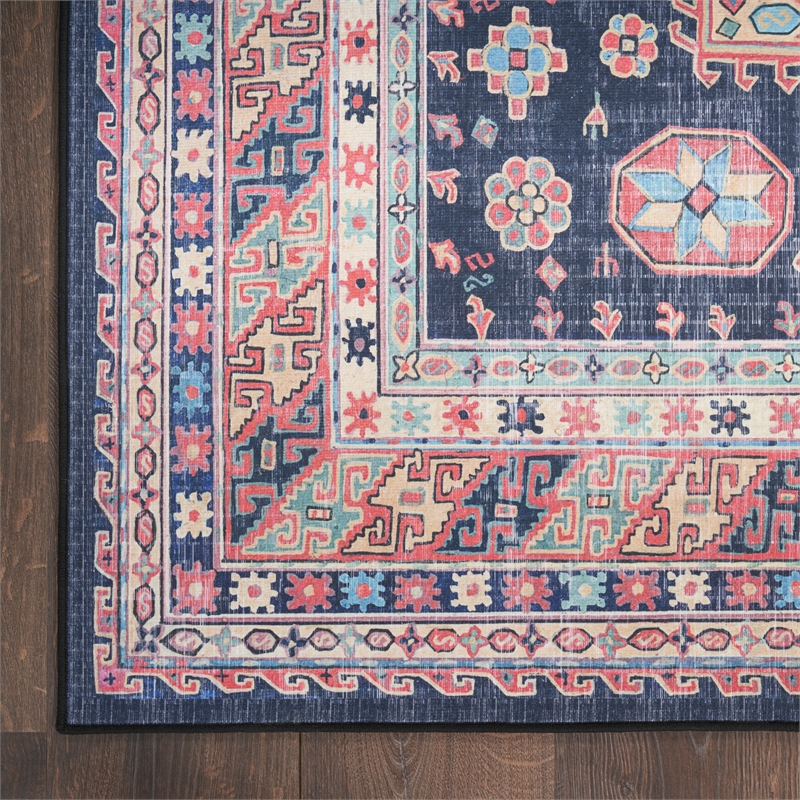 Nourison Vintage Home 5' x 7' Fabric Navy Blue Bohemian Indoor Rug