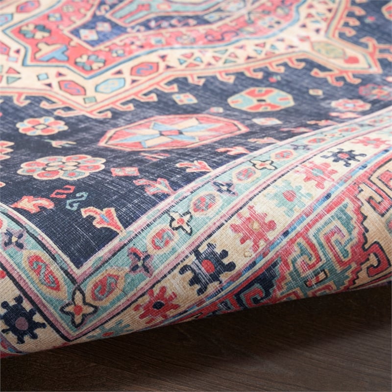 Nourison Vintage Home 5' x 7' Fabric Navy Blue Bohemian Indoor Rug