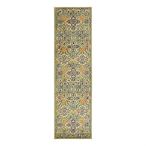 Nourison Allur 10' Runner Sage Ivory Fabric Bohemian Area Rug (10' Runner)