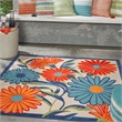 Nourison Aloha 5' x Square Multicolor Fabric Contemporary Area Rug (5' Square)