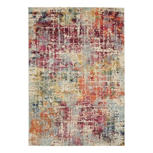 Celestial 6'7&quot x 9'7&quot Pink/Multicolor Modern & Contemporary Fabric Indoor Rug