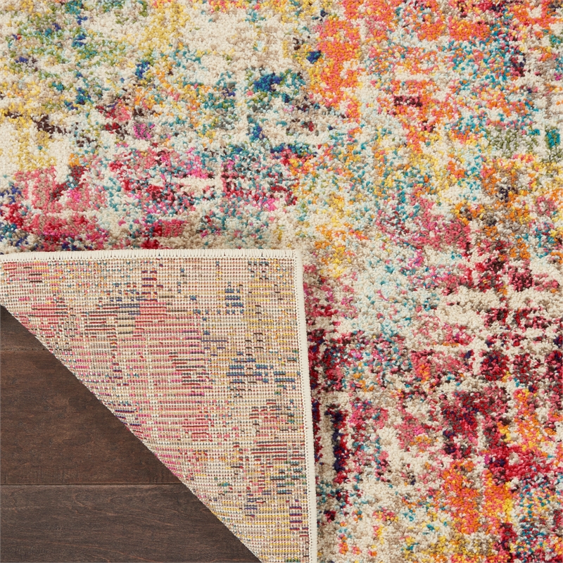 Celestial 2' x 6' Pink/Multicolor Modern & Contemporary Fabric Indoor Rug
