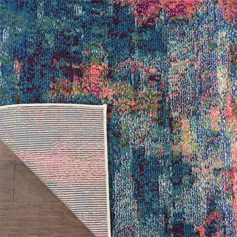 Celestial 9' x 12' Blue/Yellow Modern & Contemporary Fabric Indoor Rug