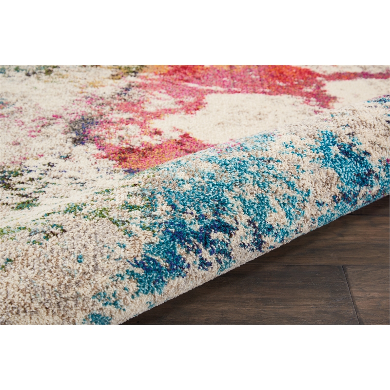 Celestial 9' x 12' Ivory/Multi-Color Fabric Modern & Contemporary Indoor Rug