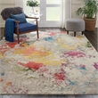 Celestial 9' x 12' Ivory/Multi-Color Fabric Modern & Contemporary Indoor Rug