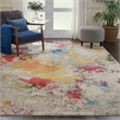 Celestial 9' x 12' Ivory/Multi-Color Fabric Modern & Contemporary Indoor Rug
