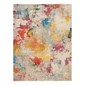 Celestial 9' x 12' Ivory/Multi-Color Fabric Modern & Contemporary Indoor Rug