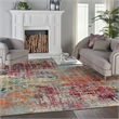 Celestial 9' x 12' Pink/Multi-Color Fabric Modern & Contemporary Indoor Rug
