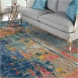 Celestial 10' x 14' Blue/Yellow Modern & Contemporary Fabric Indoor Rug