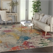 Celestial 10' x 14' Ivory/Multi-Color Fabric Modern & Contemporary Indoor Rug