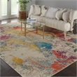 Celestial 10' x 14' Ivory/Multi-Color Fabric Modern & Contemporary Indoor Rug