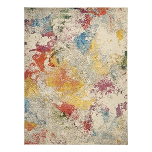 Celestial 10' x 14' Ivory/Multi-Color Fabric Modern & Contemporary Indoor Rug