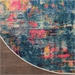 Celestial 4' x Round Blue/Yellow Modern & Contemporary Fabric Indoor Rug