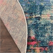 Celestial 4' x Round Blue/Yellow Modern & Contemporary Fabric Indoor Rug