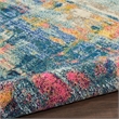 Celestial 4' x Round Blue/Yellow Modern & Contemporary Fabric Indoor Rug
