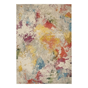 Celestial 7' x 10' Ivory/Multicolor Modern & Contemporary Fabric Indoor Rug