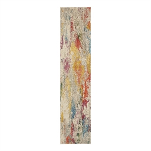 Celestial 2'2&quot x 10' Ivory/Multicolor Modern & Contemporary Fabric Indoor Rug