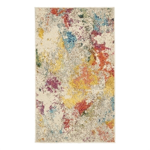 Celestial 2'2&quot x 3'9&quot Ivory/Multicolor Modern & Contemporary Fabric Indoor Rug