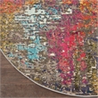Celestial 4' x Round Sunset Modern & Contemporary Fabric Indoor Rug