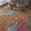 Celestial 4' x Round Sunset Modern & Contemporary Fabric Indoor Rug